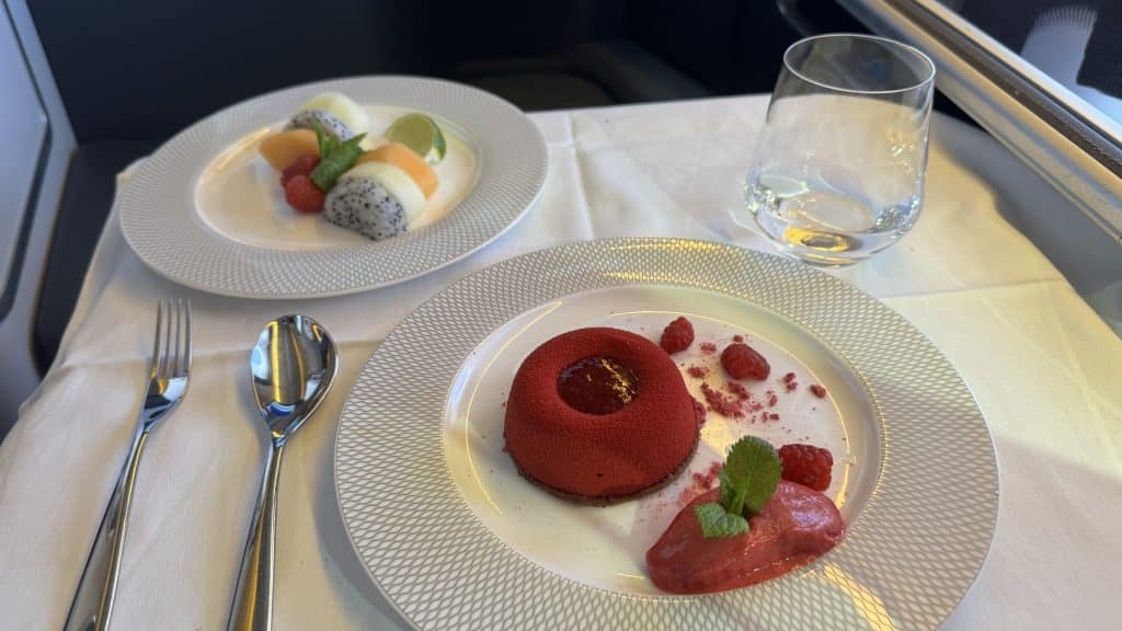 British Airways First Class Boeing 777 Nachspeise