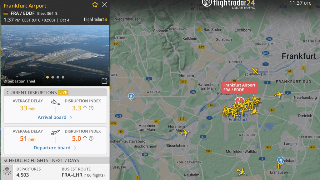 Screenshot Flightradar