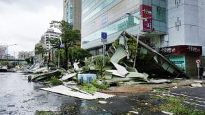 Taipei/ Taiwan : Taipei City Center Suffered From Typhoon Damage.