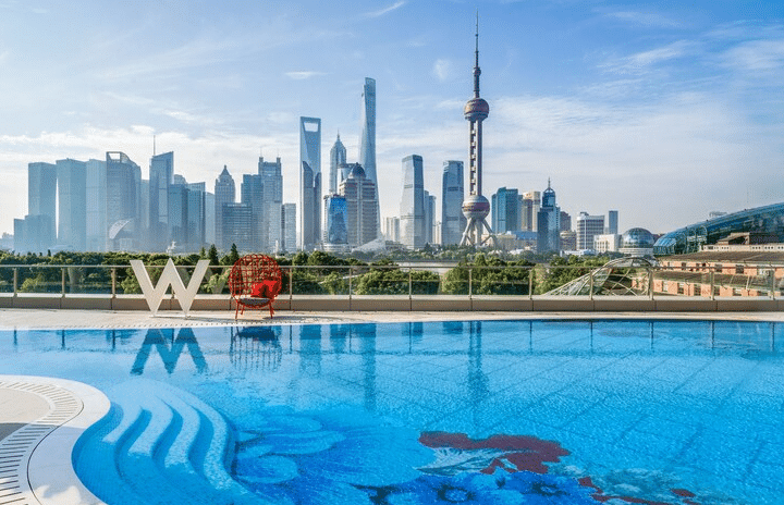 W Shanghai On The Bund Pool Skyline