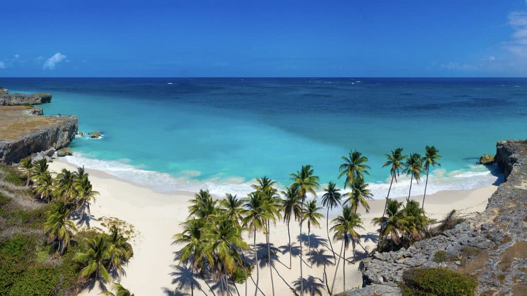 Drone Photo Of Bottom Bay In Barbados