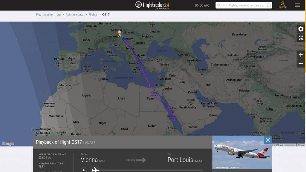Austrian Airlines Flightradar