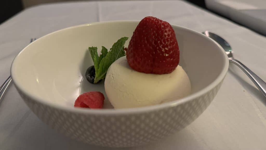 British Airways First Class Airbus A380 Dessert