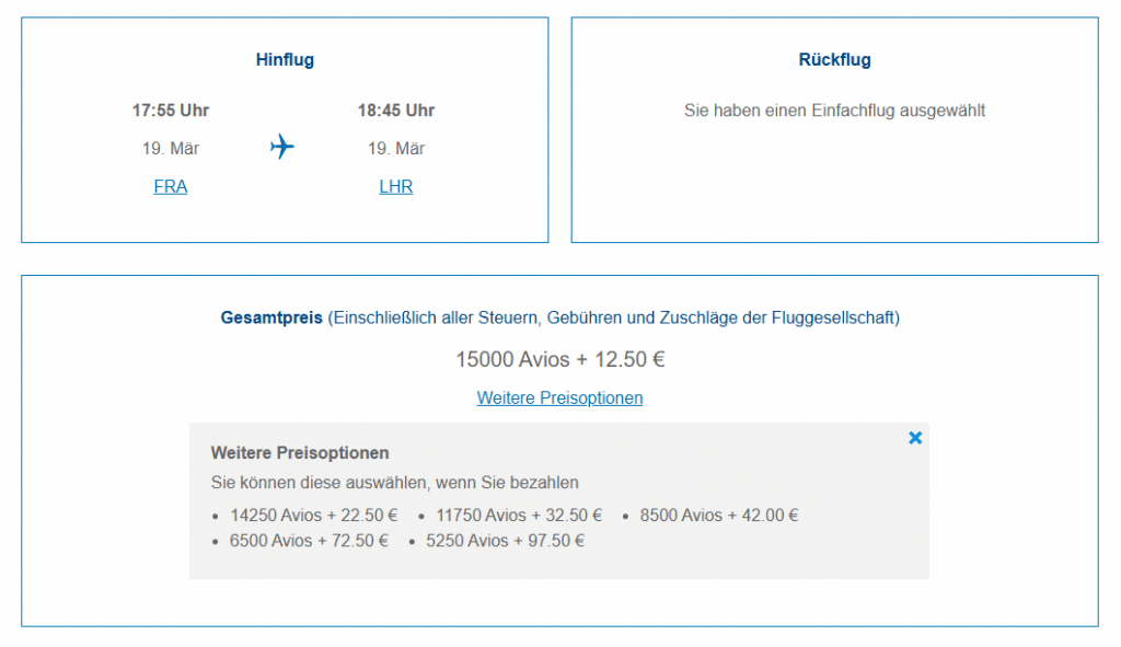 British Airways Prämenflugsuche Kurzstrecke Business 3