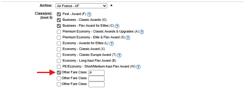 ExpertFlyer Upgrade Availability Results Air France 4