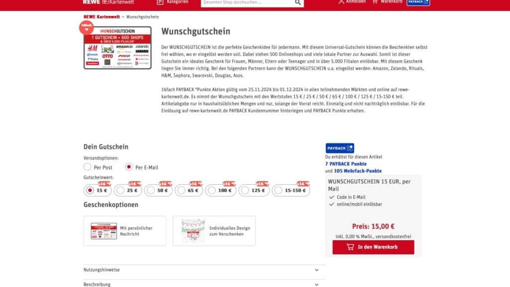 Wusnchgutschein Rewe