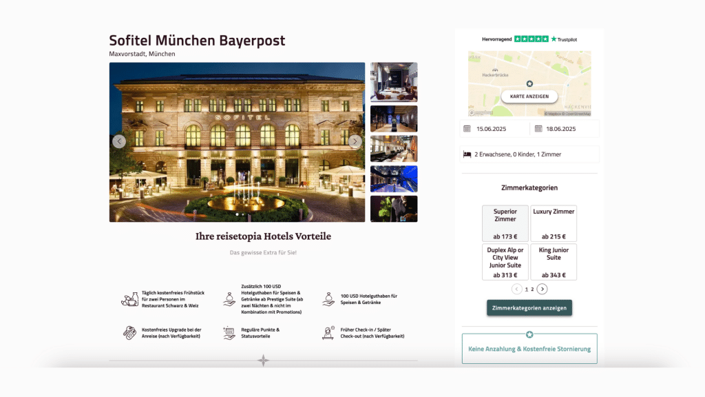 Reisetopia Hotels Muenchen Buchung Premium Mitglied