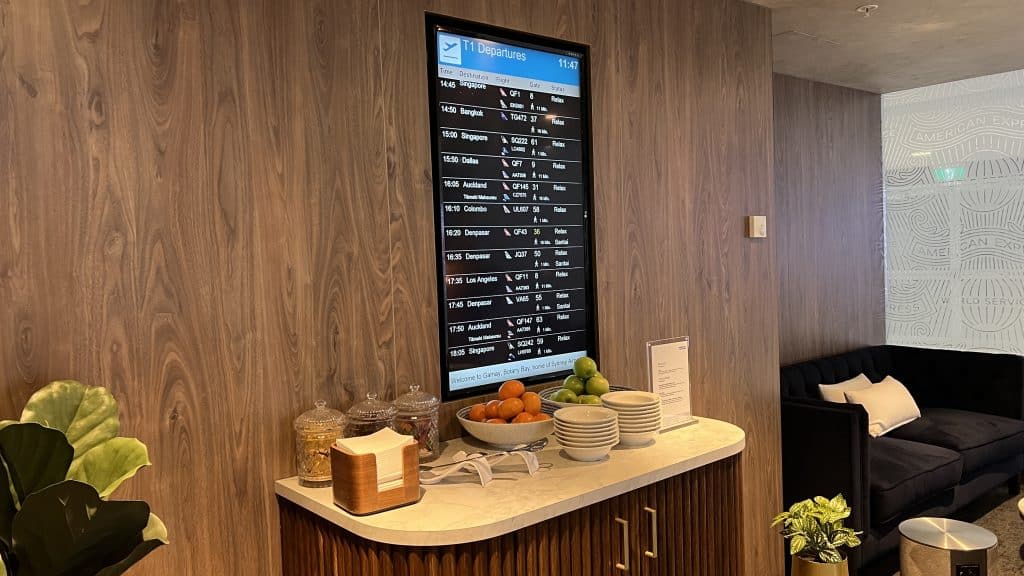 American Express Centurion Lounge Sydney Snacks