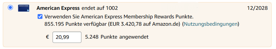 Amex Membership Rewards Amazon Screenshot 1