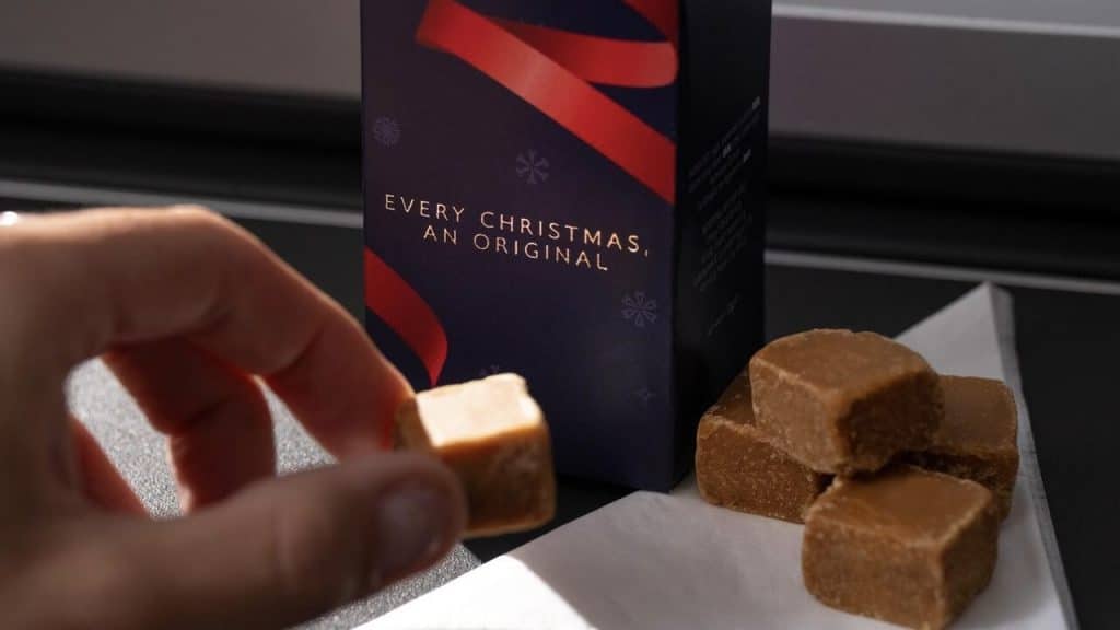 British Airways Weihnachtsmenue 2024 Fudge