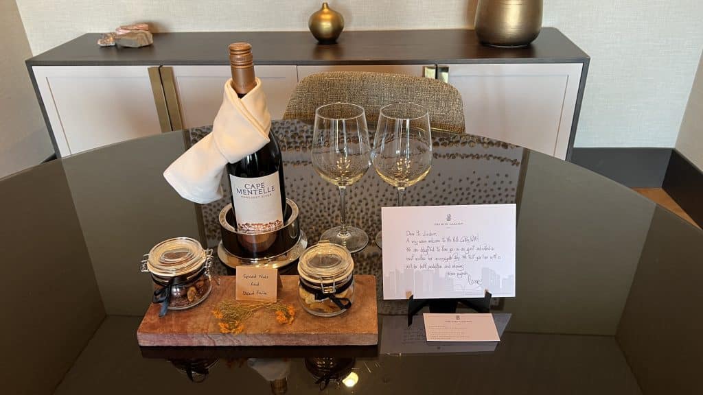 The Ritz Carlton Perth Willkommensgeschenk