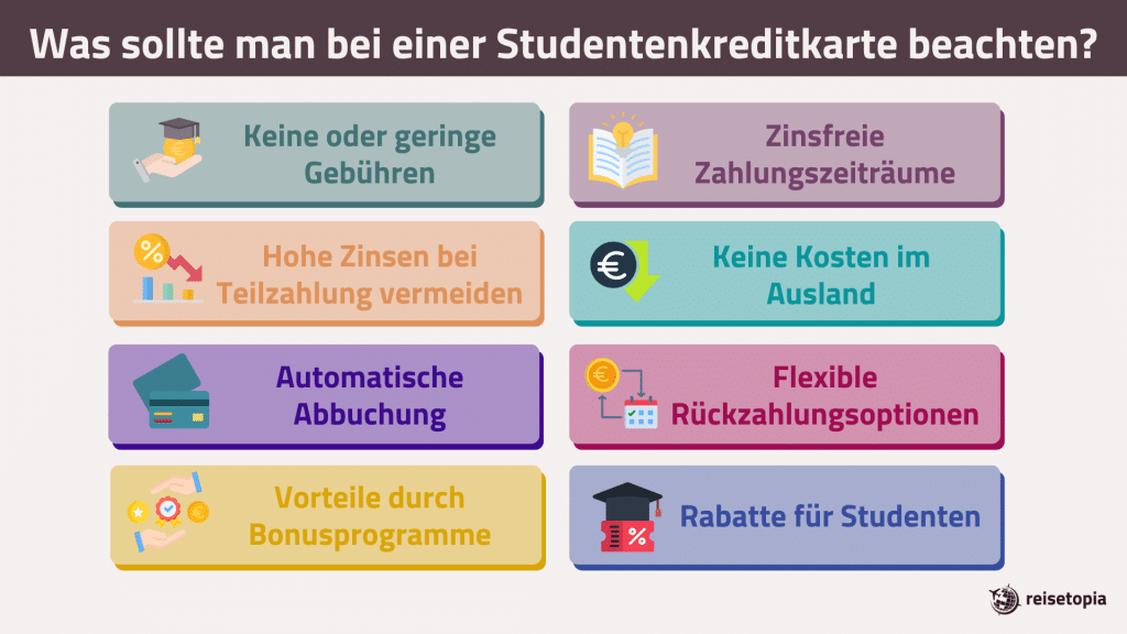 Was Sollte Man Bei Einer Studentenkreditkarte Beachten Reisetopia Grafik