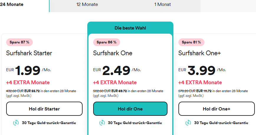 Surfshark Winterangebot