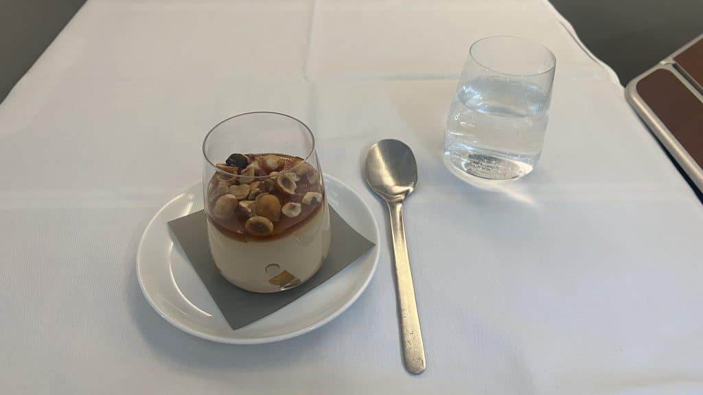 Qantas First Class A380 Panna Cotta