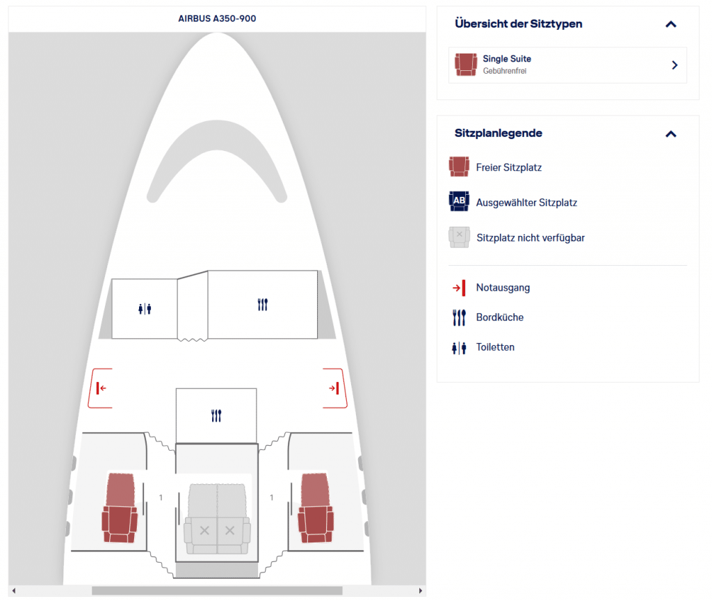 Allegris First Class Suite Seatmap