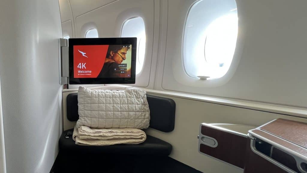 Qantas First Class Airbus A380 Bildschirm