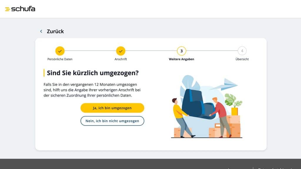 Datenkopie Antragsstrecke