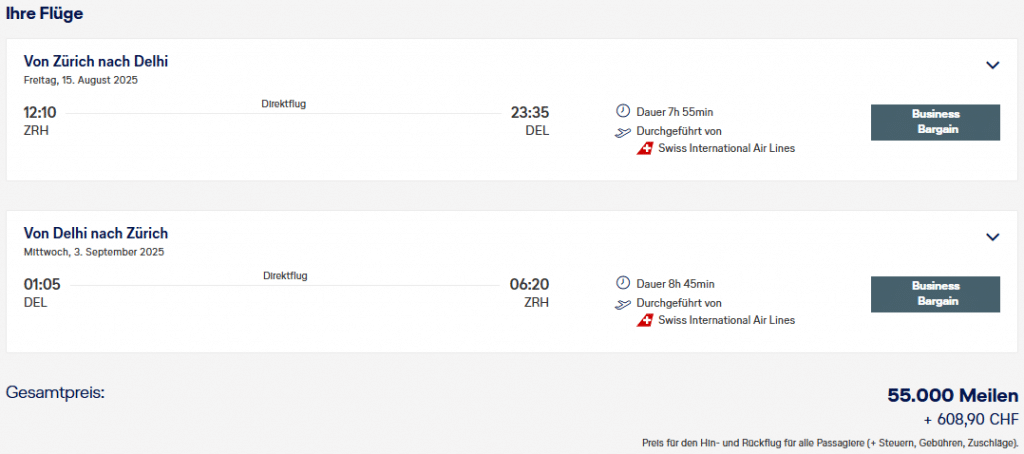 LX MS Mai 2025 ZRH DEL Business