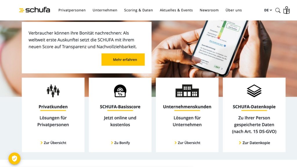 Schufa Startseite