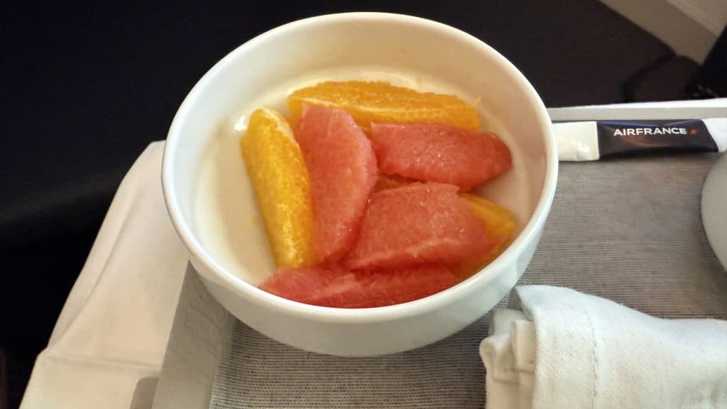 Air France Business Class Airbus A350 Fruechte