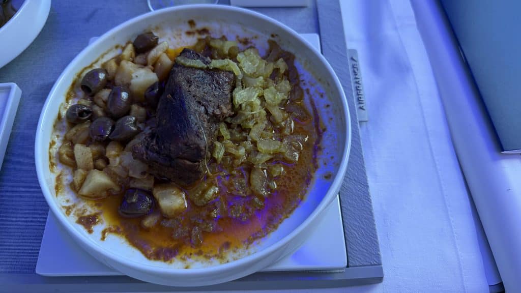 Air France Business Class Airbus A350 Hauptgericht