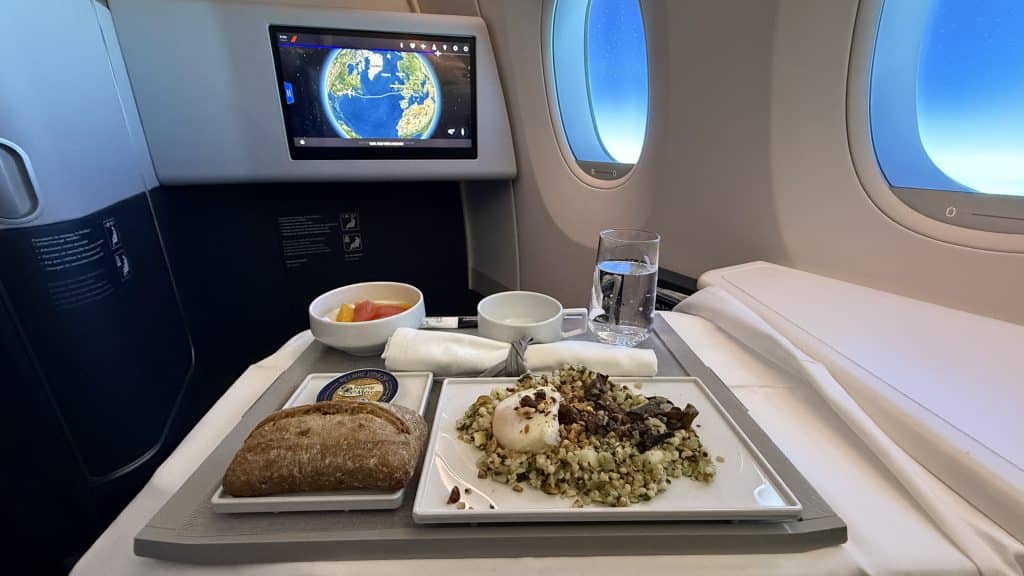 Air France Business Class Airbus A350 Mahlzeit Vor Der Landung