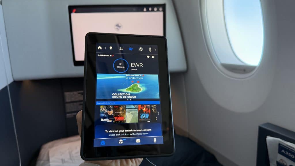 Air France Business Class Airbus A350 Tablet
