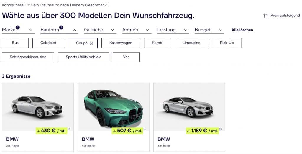 Der Allane Traumauto Konfigurator