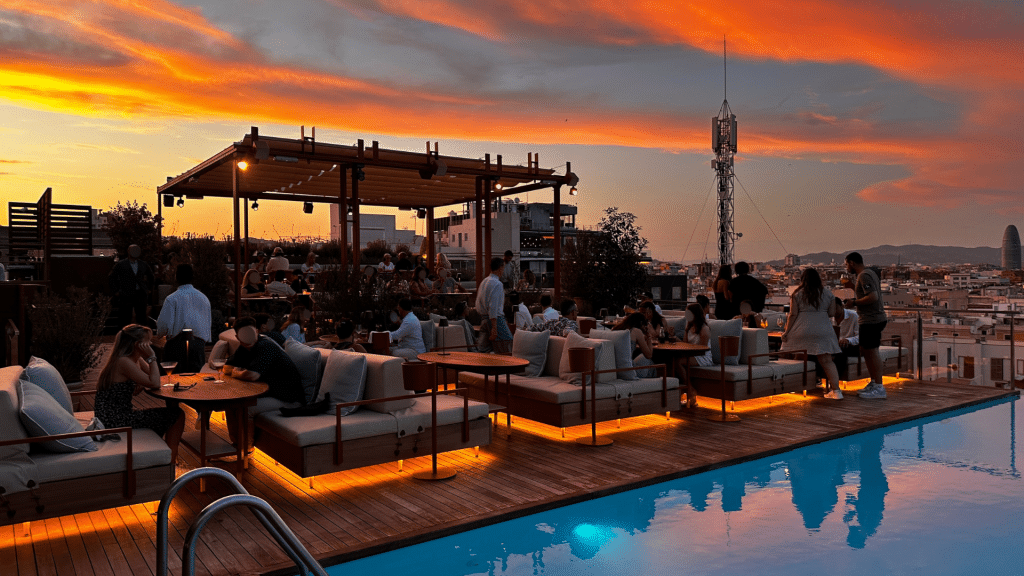 Grand Hotel Central Barcelona Dachterrasse