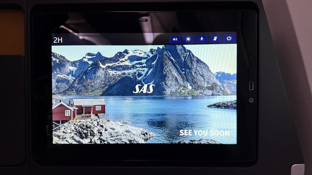 Sas Business Class Airbus A330 Bildschirm