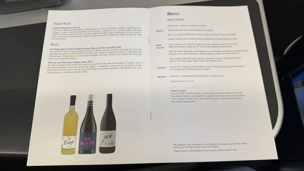 Sas Business Class Airbus A330 Karte