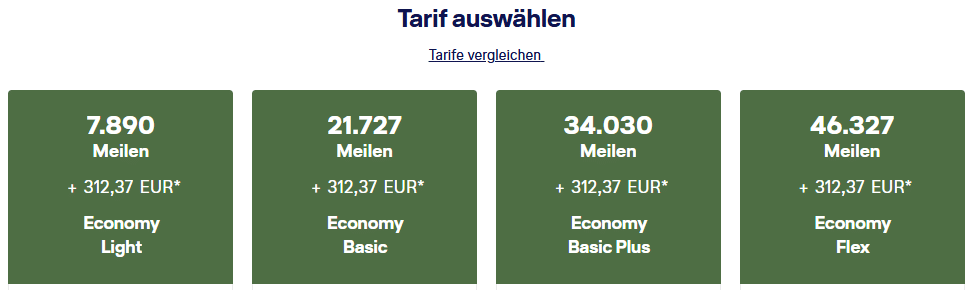 Tarifklassen Interkonti LH Flexibel Eco