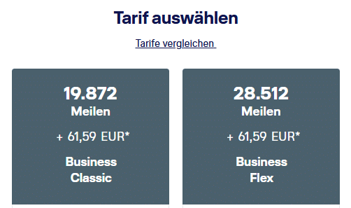 Tarifklassen Konti LH Flexibel Business