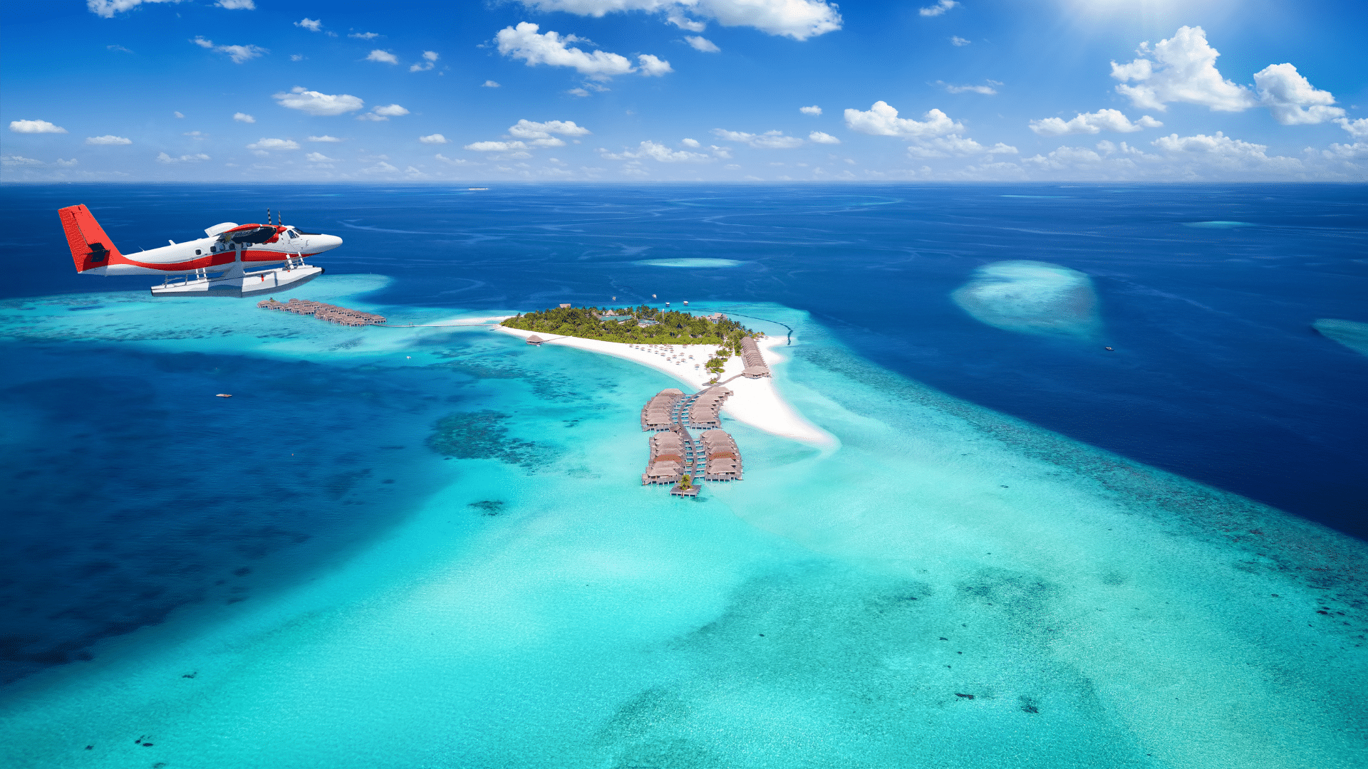 Malediven Insel Anreise Wasserflugzeug