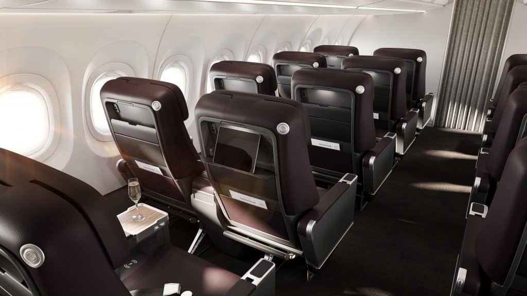 Rückansicht der Business Class im Airbus A321XLR