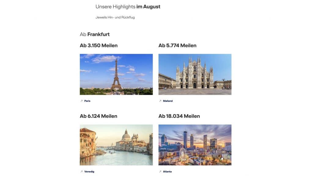 Miles & More Award Flight Highlights Juli