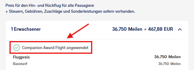 Companion Award Angewandt