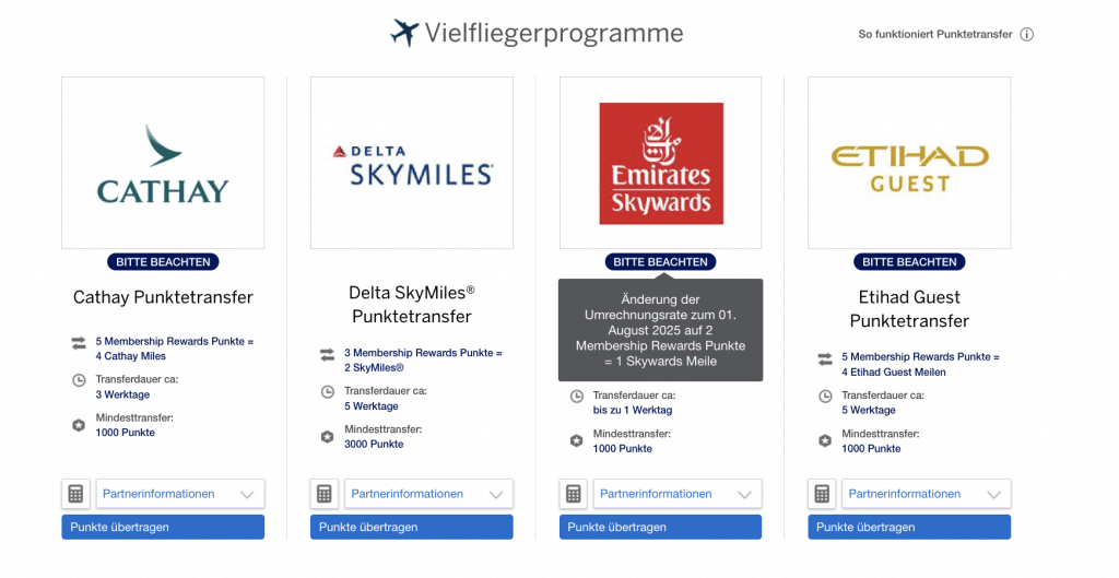 Emirates Skywards Transferratio