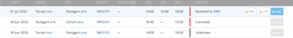 Flightradar Edelweiss A350