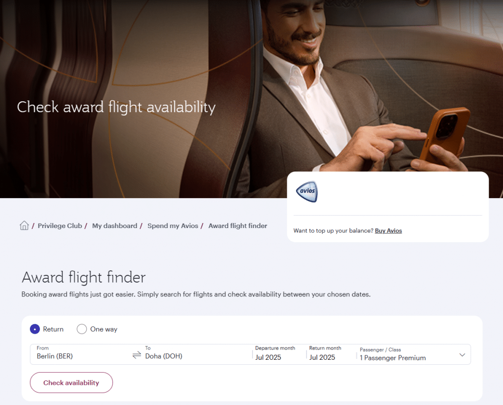 Qatar Award Flight Finder LP