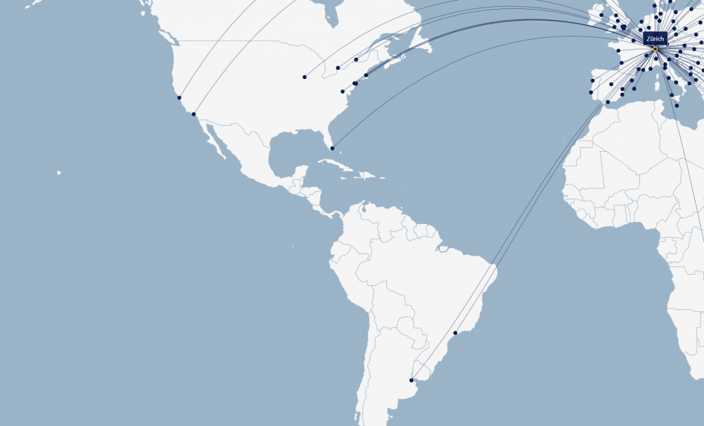 Swiss Globus Beispiel Zürich Suedamerika (Karte) Summer 2025