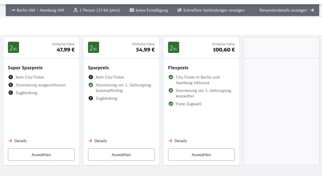 Buchung Ohne BahnCard Rabatt