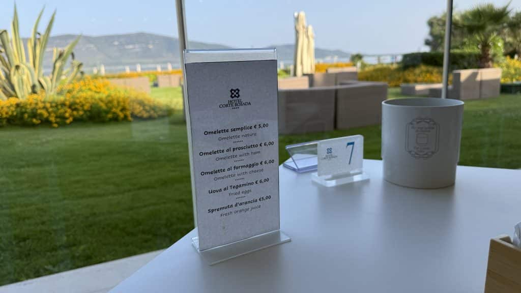 Hotel Corte Rosada Alghero Omelette Am Tisch Bestellbar