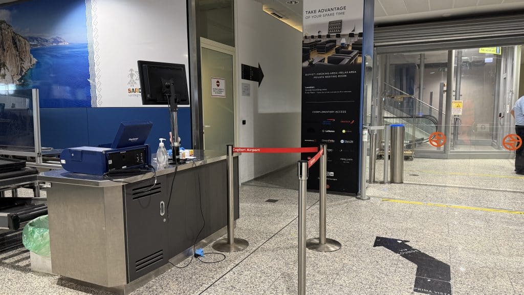 Prima Vista Lounge Cagliari Sicherheitskontrolle