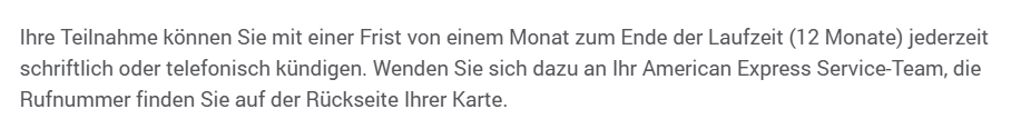Amex Punkte Turbo Porgramm Kuendigen