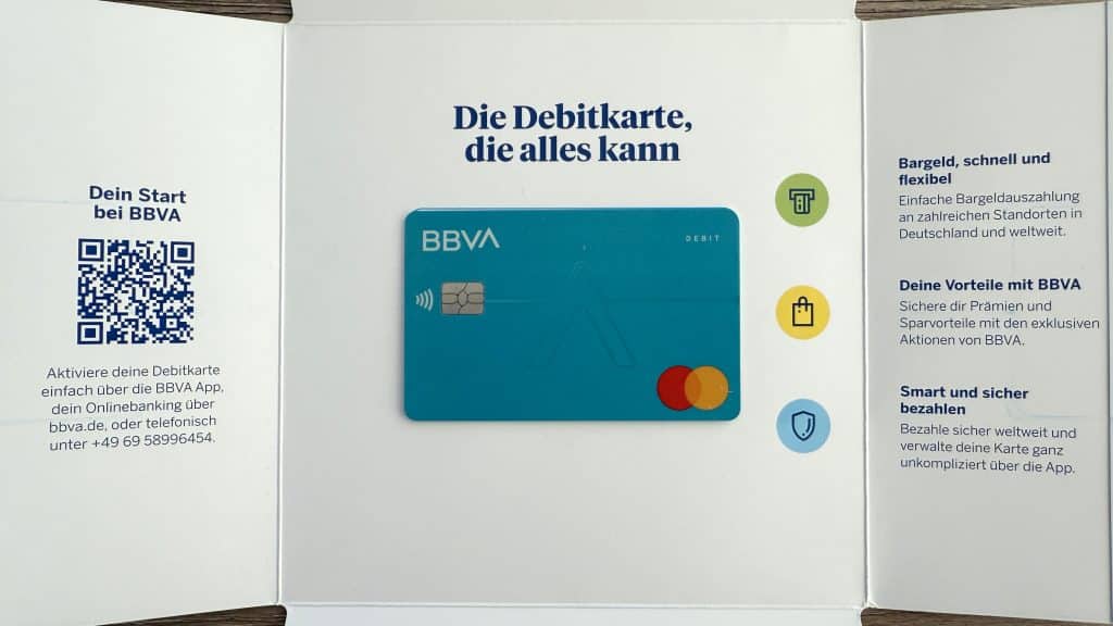 BBVA Debitkarte Verpackung