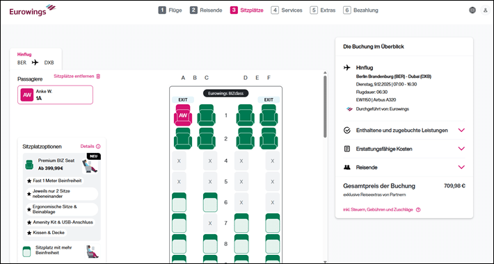Eurowings Premium Biz Seat 399