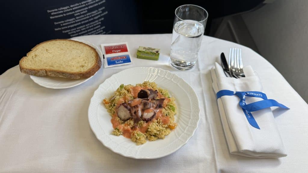 ITA Airways Business Class Airbus A330neo Mittagessen