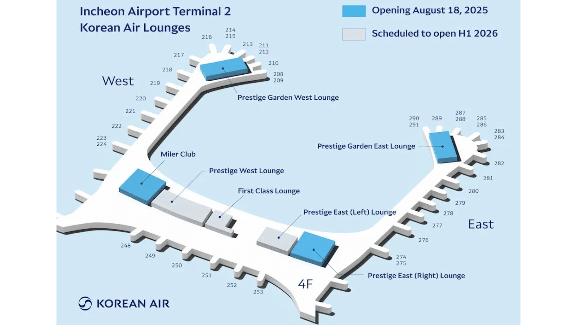 Korean Air Lounge Map Seoul Incheon Airport Terminal 2