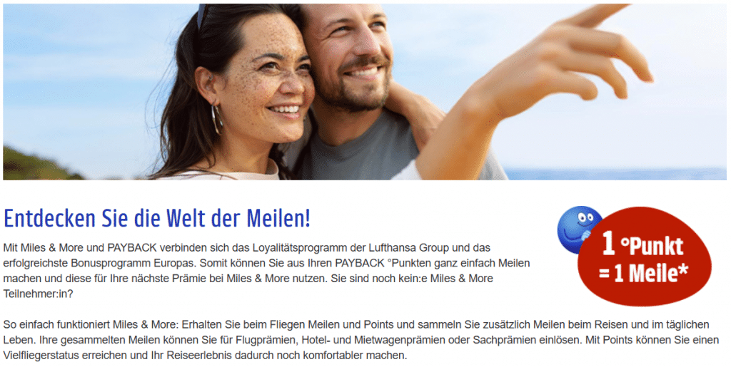 Payback Umwandlung Miles More Punkt Pro Meile